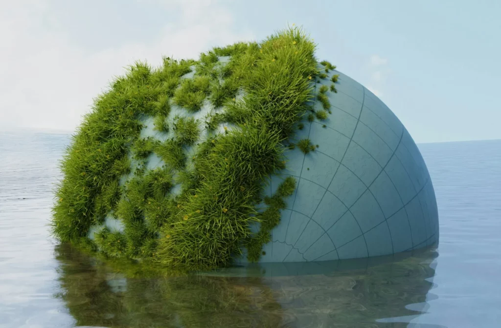 illustration nature et planète numérique